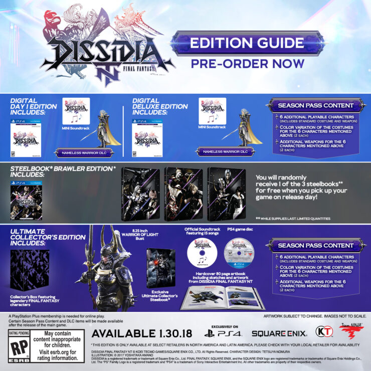 Dissidia Final Fantasy NT To Release On January 30th; Editions