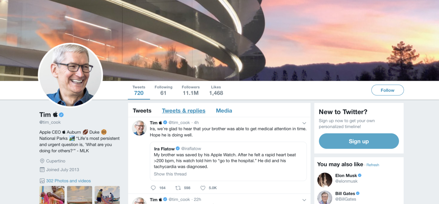 Twitter Blog Tim Cook It's Official: Tim Cook Is Now Formally Tim Apple On Twitter!