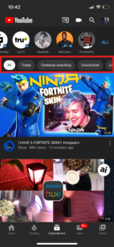 How to Filter YouTube Subscription Feed in YouTube app for iOS
