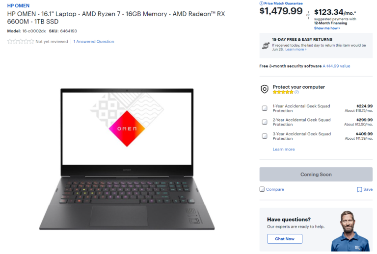 AMD Radeon RX 6600M 'Navi 23' GPU Featured Inside HP Omen 16, Listed at ...