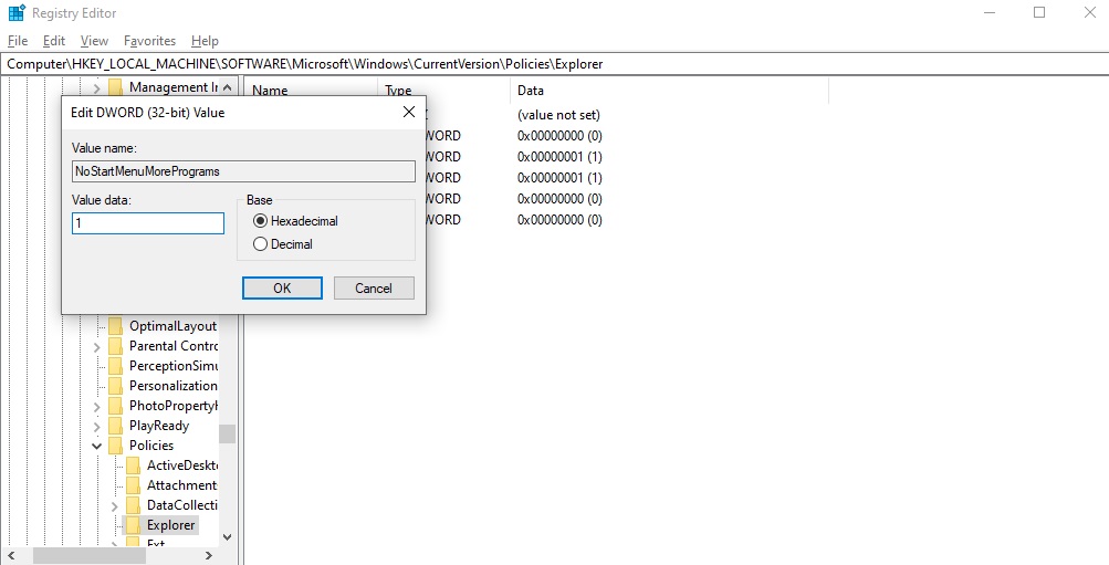 How to Add or Remove All Apps List in Start Menu on Windows 10