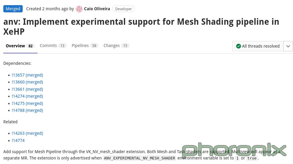 Experimental Intel ARC Alchemist mesh shader support added to Vulkan ...
