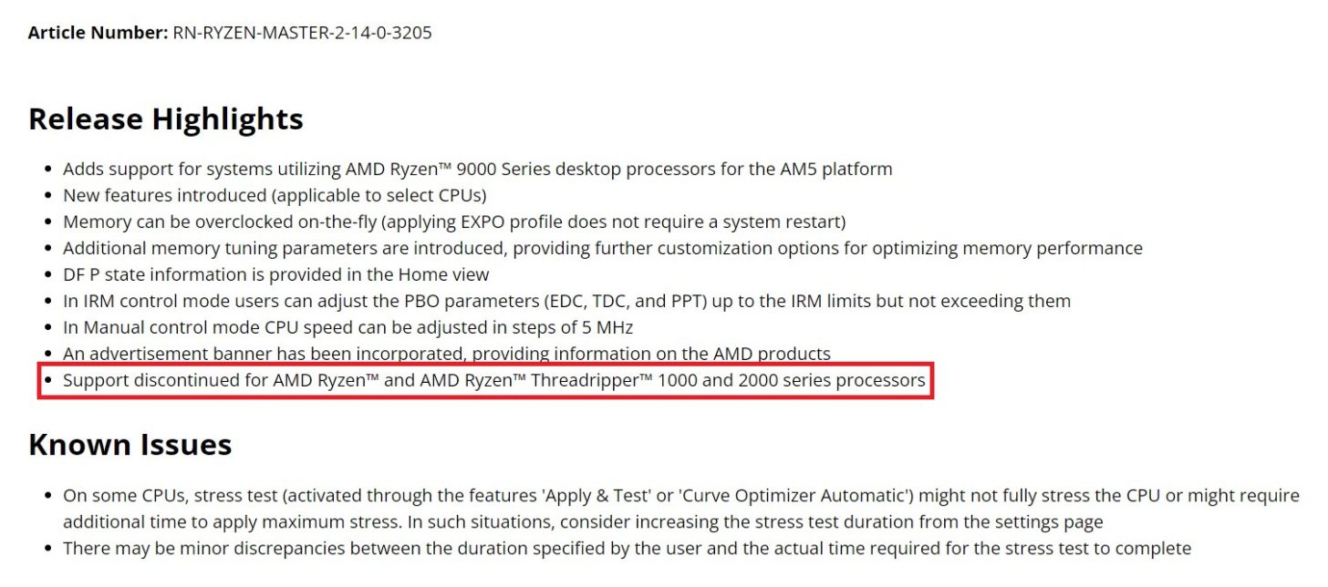 AMD Ends Support For 1st & 2nd Gen Ryzen & Threadripper CPUs In Ryzen ...