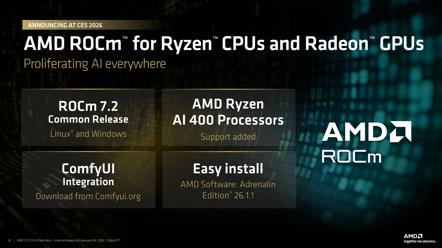 AMD ROCm 7.2.2 Adds Support for Ryzen AI 400 CPUs & Unlocks Faster ...