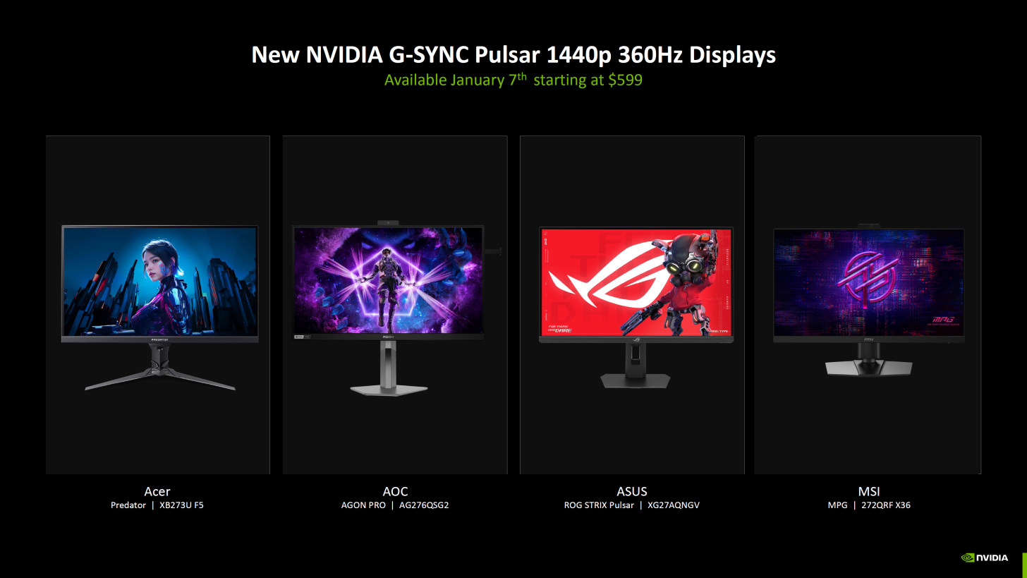 NVIDIA G-Sync Pulsar Monitors Launch This Week: Starting at $599 For ...