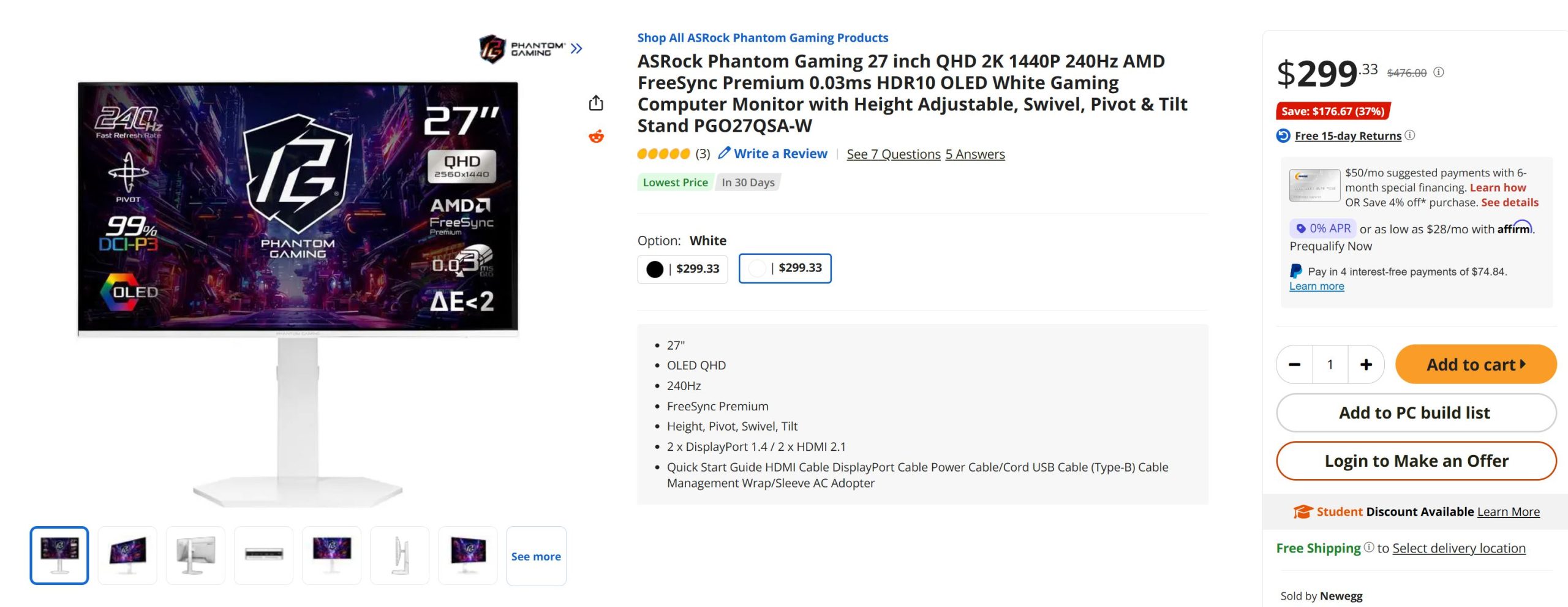 ASRock Phantom Gaming QHD OLED Monitor Just Became The Cheapest 240 Hz ...