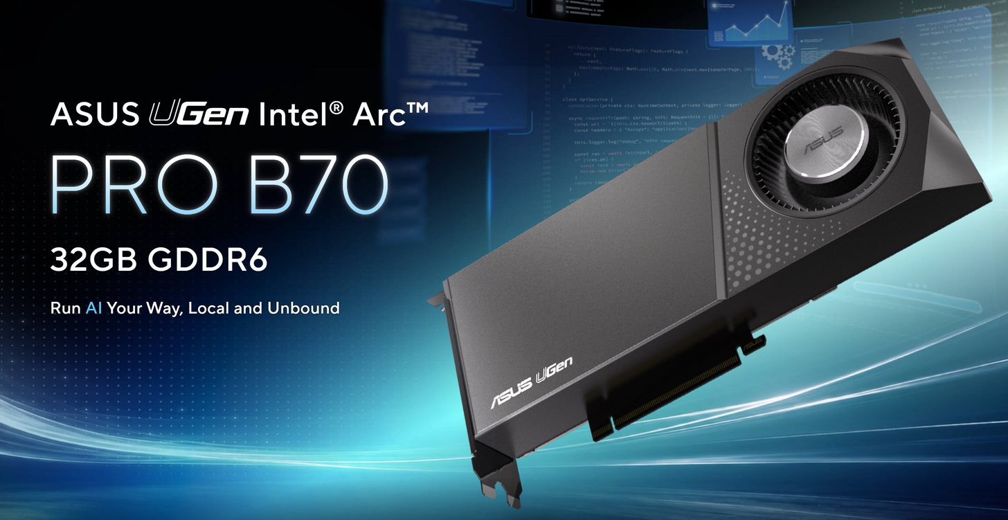ASUS Finally Builds An Intel Arc Graphics Card After Two Generations On The Sidelines, And It’s The Full 32 GB Big Battlemage Arc Pro B70