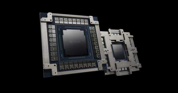 A close-up of NVIDIA graphics processing units with visible NVIDIA logos, showcasing intricate circuitry and metallic frames.